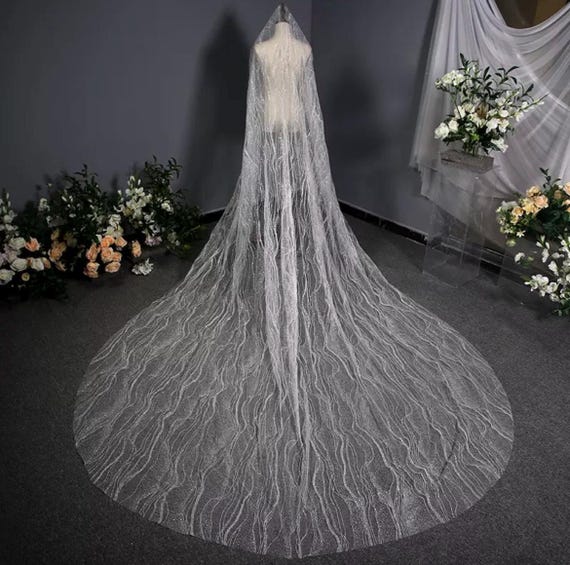 Korean Style Wedding Dress Pure White Long Veil Headpiece Fairy Long Bride Veil