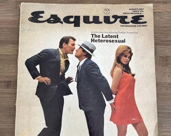 Vintage Esquire Magazine August 1967 No. 405 The Latent Heterosexual Collectible Magazine 1960s Ephemera Mid Century
