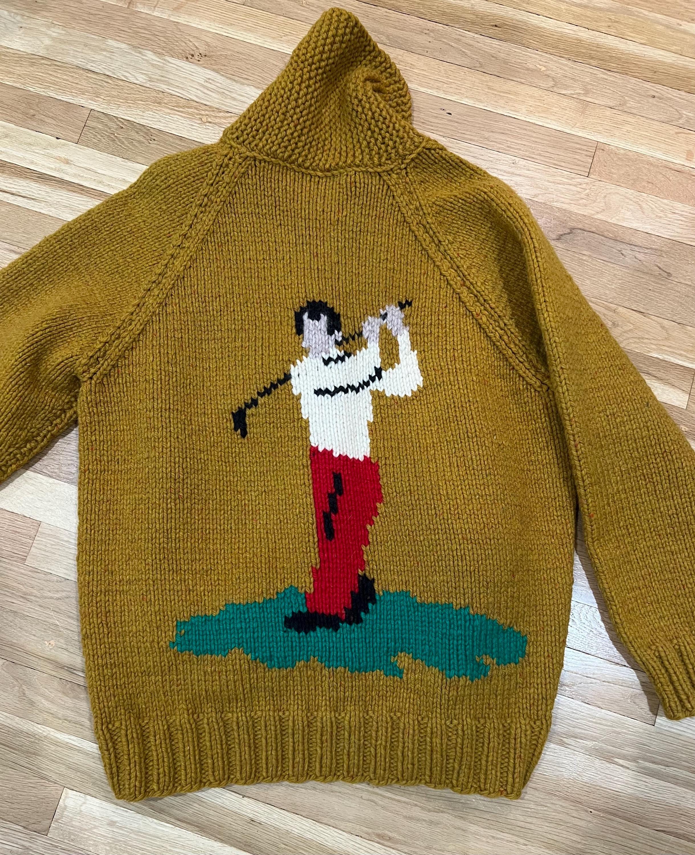 Vintage Cowichan Golf Sweater - Etsy Canada
