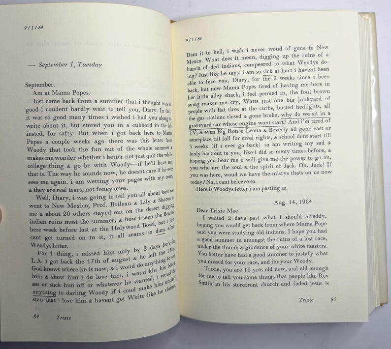 May include: An open book with handwritten text on aged paper. The text includes dates, personal reflections, and mentions of places like New Mexico and Hollywood Bowl. The pages are yellowed, suggesting age.