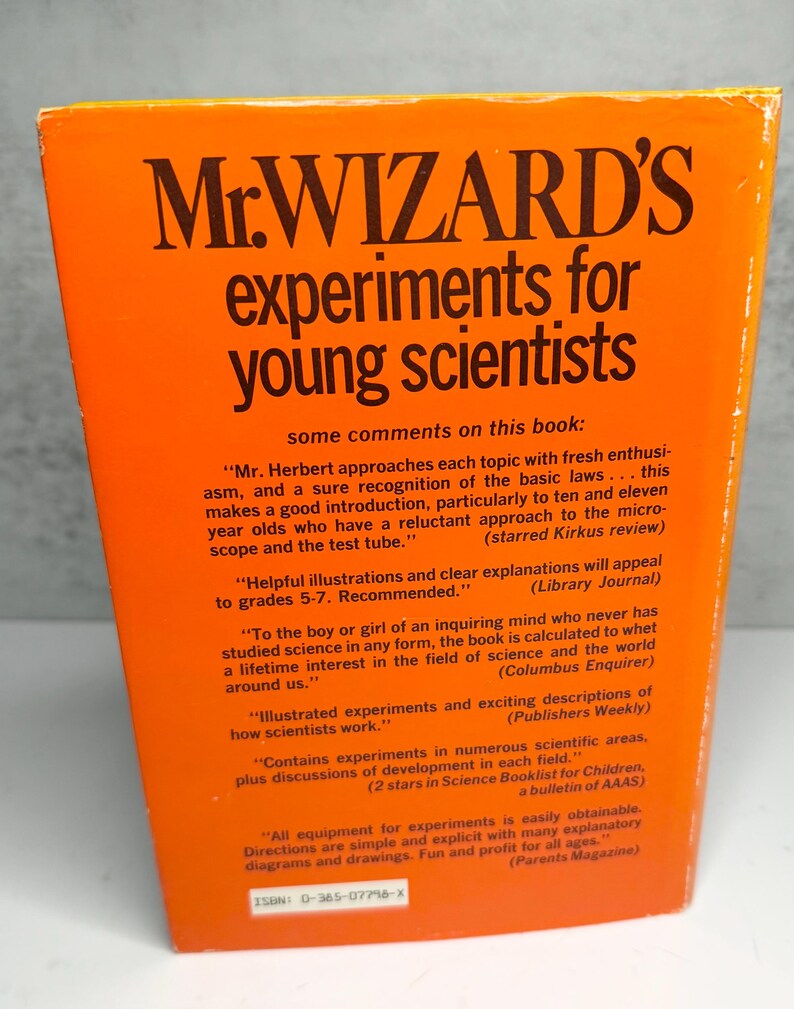 Wizard Scientists Vintage 1959 Mr. Wizard's Experiments for Young Scientists - Don ...