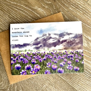 Cancer Support Card: Encouragement Gift, Mountain Illustration