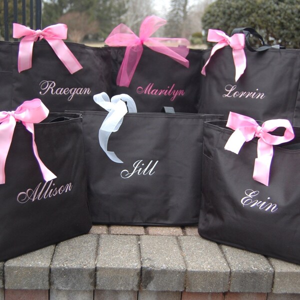 Personalized Bridesmaid Totes --Set of 10 --