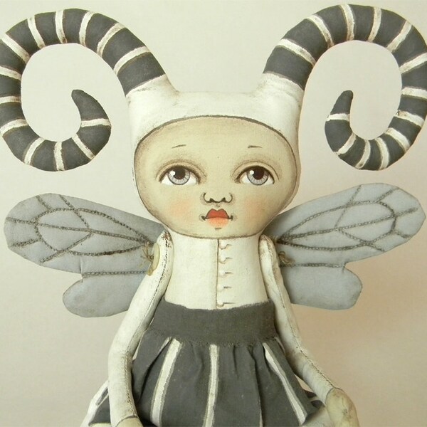 Fairy Monster-- Original Contemporary Folk Art Doll-- Made to order within a week
