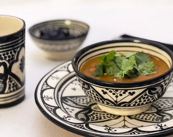 Moroccan "ZWAK" Soup Bowl in Monochrome