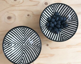 Modern Arrows Moroccan Bowl In Monochrome