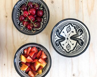 Moroccan "ZWAK" Bowl in Monochrome- Medium