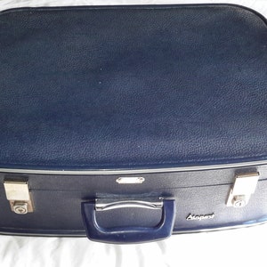Vintage Koffer, blau, Flughafen, Cheney, England, Koffer, Retro Selten Bild 1