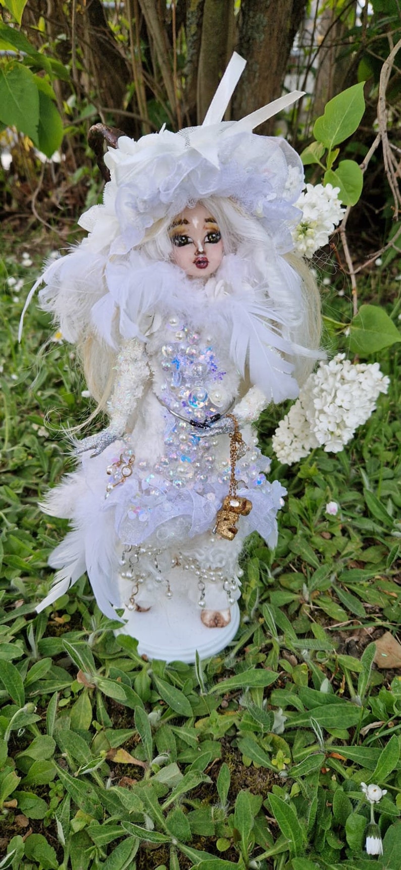 Ooak Doll, Doll Repaint, Winterfaun, Faun Girl, Kunstpuppen, Fantasy Doll Bild 3