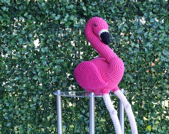 Crochet Handmade Pink Flamingo for Nursery Decor, Baby Shower, Birthday Gift