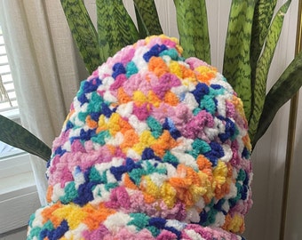 Plush Multicolor Beanie