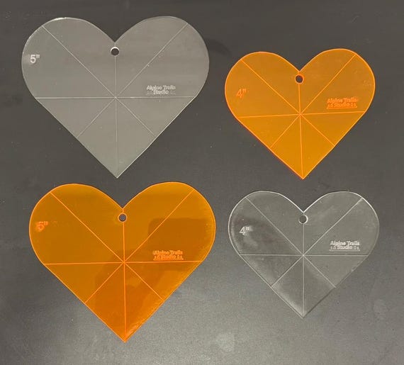 Small Heart Ruler Heart Shaped Quilting Rulers