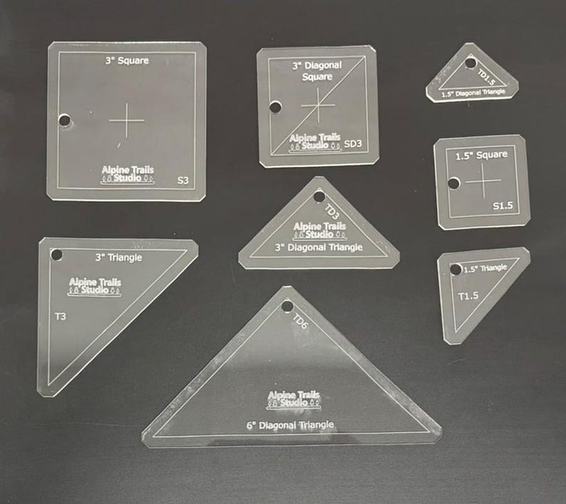 Every Shape Size Ruler Quilting Patchwork Templates - 3 Inch Set - Etsy