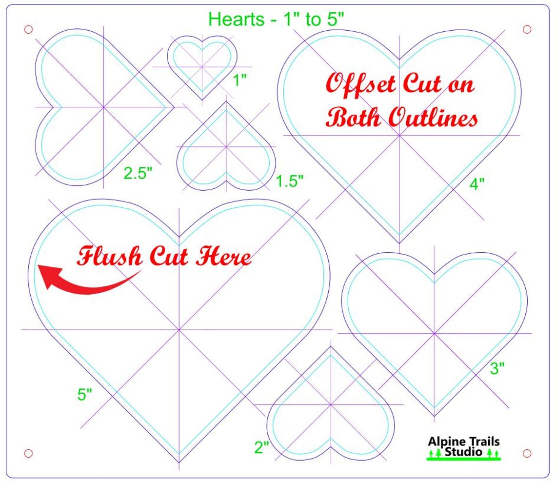 Card Suits Router Template - Hearts, Diamonds, Clubs, and Spades - Etsy