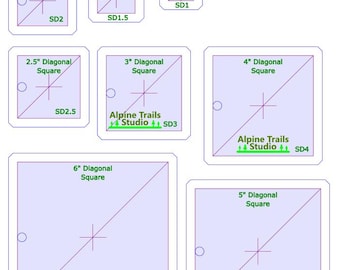 Quilting Patchwork Templates - Square and Rectangle Shapes Sets