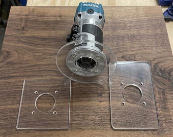 Router base plates for Makita compact palm trim routers (Models RT0701C, GTR01, GTR01, XTR01)