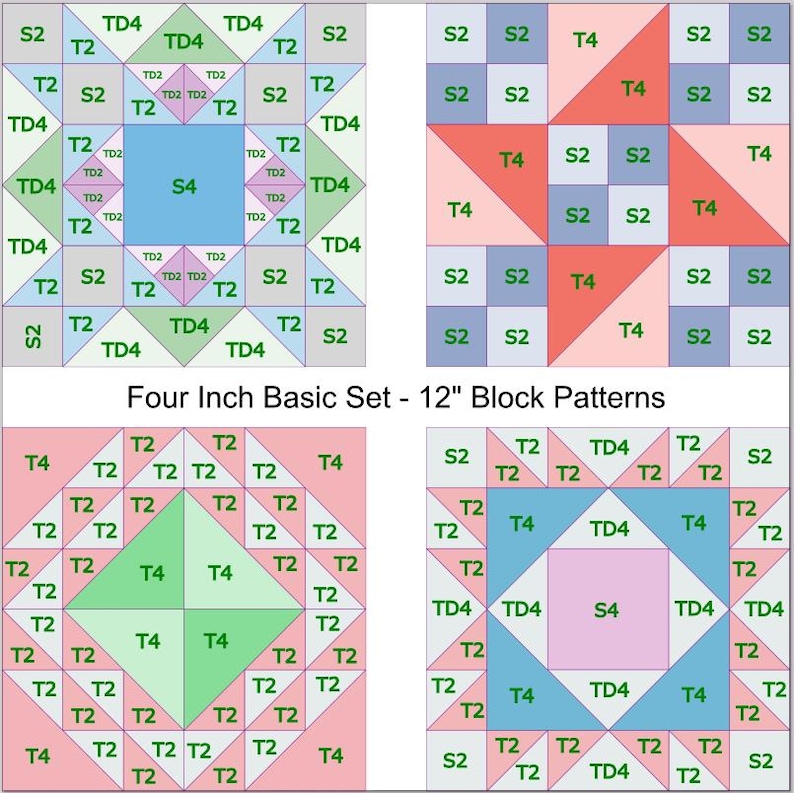 Quilting Patchwork Templates - 4 Inch Set - Etsy