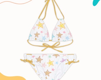 Bikini-Set mit Trägern und Sternen