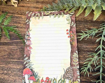 Mushroom Notepad - Handmade Original Art - Stationary