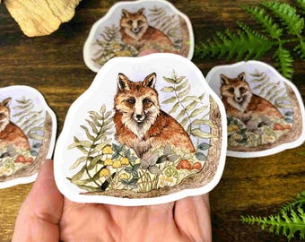 Woodland Fox Sticker - Original Art - Ideal for Personalizing Journals, Phones, and Water Bottles
