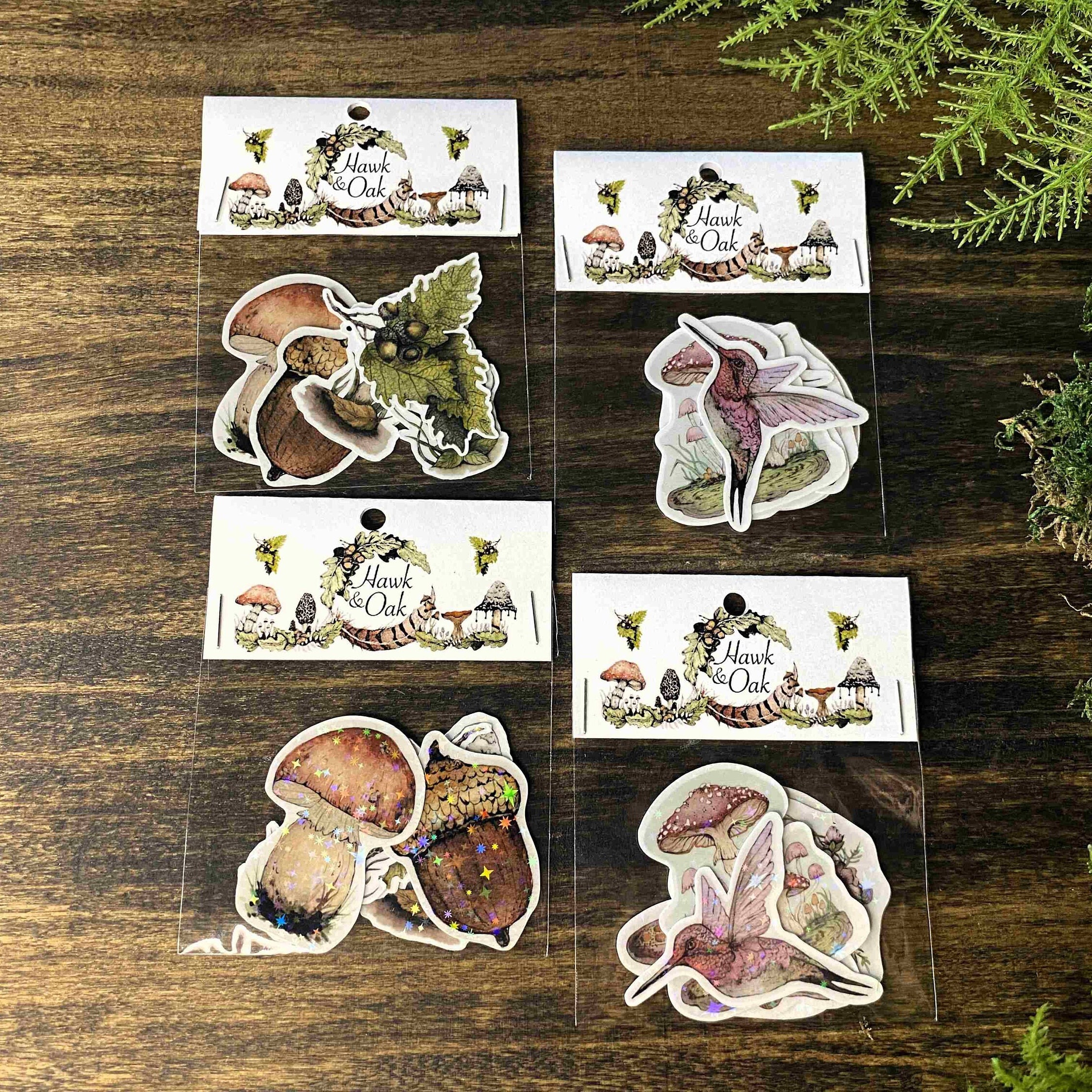 Woodland Sticker Pack Waterproof Sticker Pack Nature Lover Gift Laptop Sticker Journal Water Bottle Forest Animal Sticker Pack Mushroom Art