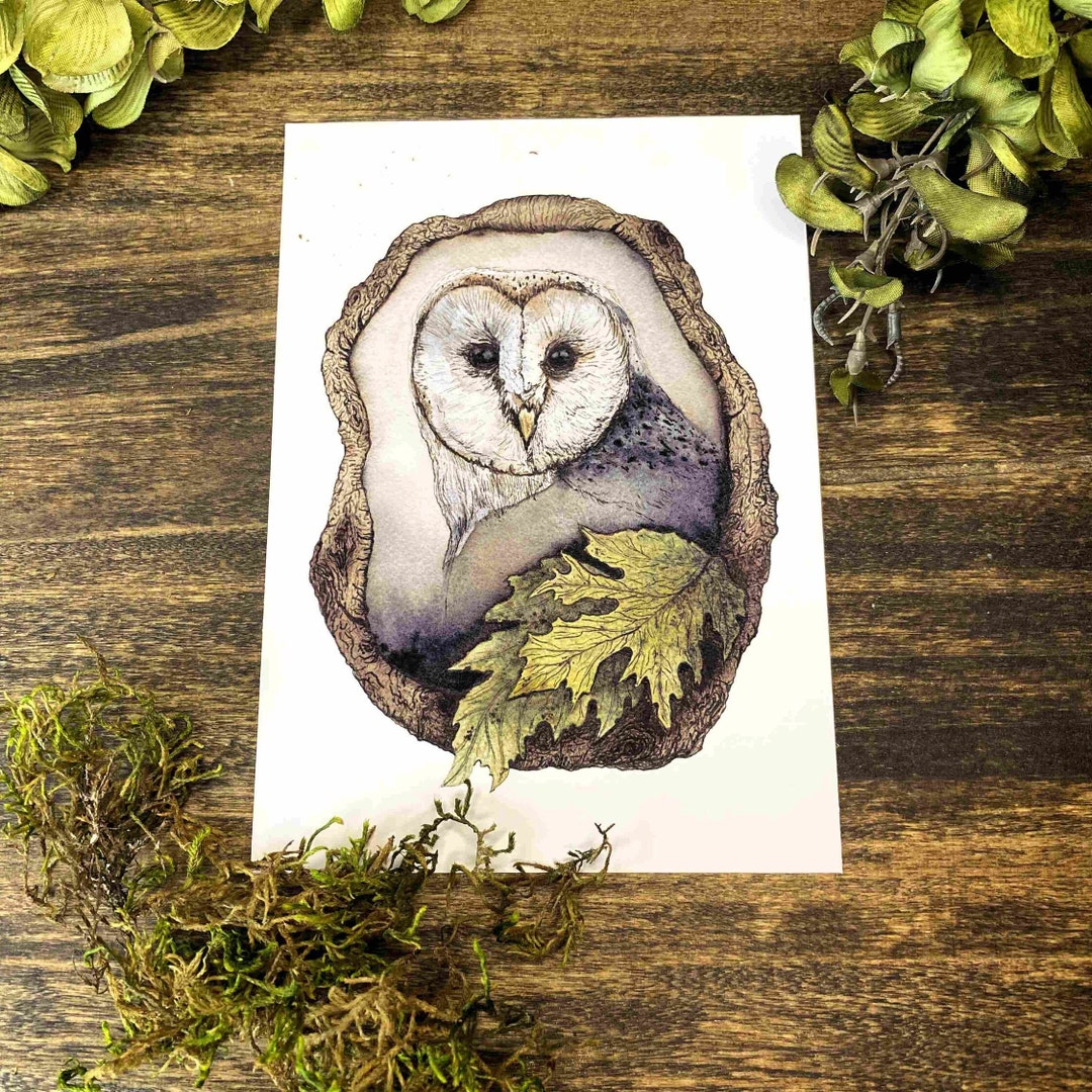 Whimsical Owl Watercolor Print: Nature Inspired Nursery Art - Etsy
