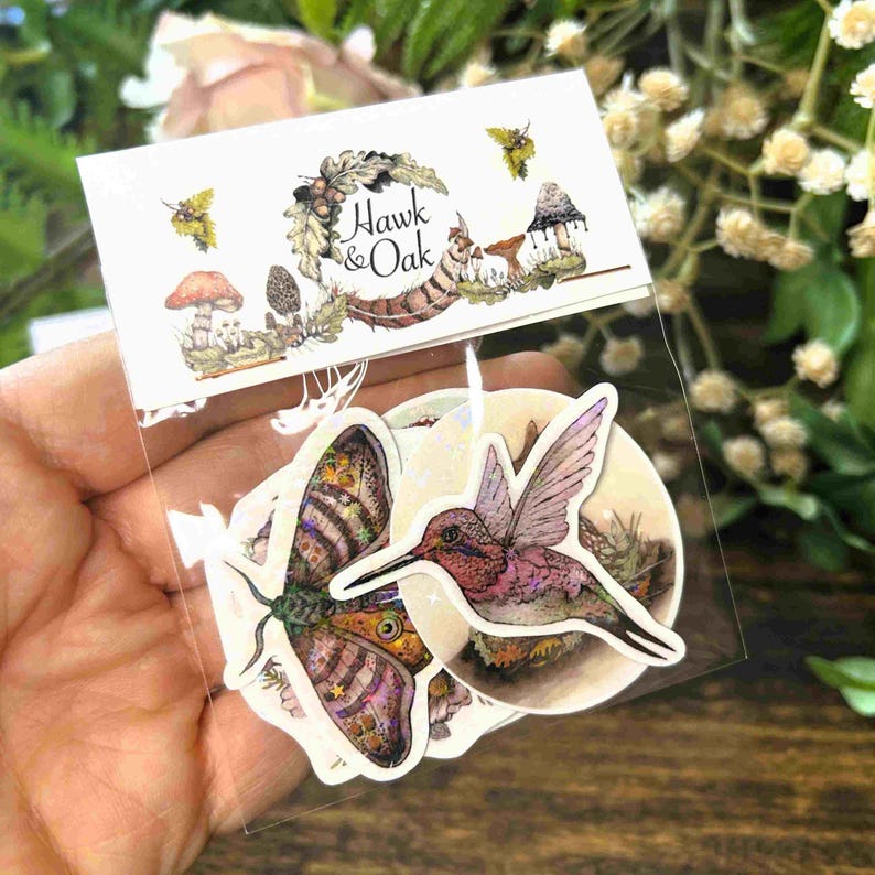 Enchanted Forest Mini Sticker Pack, Waterproof Vinyl, Nature Lover Gift, Laptop Sticker Journal Water Bottle