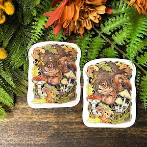 Red Squirrel Sticker- Laptop Decal for Nature Lovers - Waterproof - Animal Art - Journal Decoration