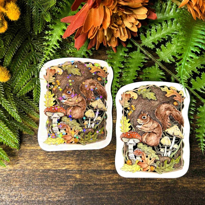 Red Squirrel Sticker- Laptop Decal for Nature Lovers - Waterproof - Animal Art - Journal Decoration