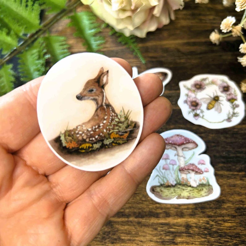 Enchanted Forest Mini Sticker Pack, Waterproof Vinyl, Nature Lover Gift, Laptop Sticker Journal Water Bottle