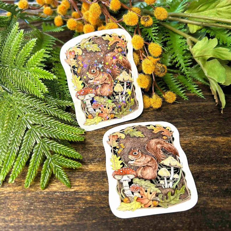 Red Squirrel Sticker- Laptop Decal for Nature Lovers - Waterproof - Animal Art - Journal Decoration
