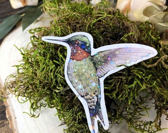 Watercolor Hummingbird Sticker: Waterproof Vinyl Decal