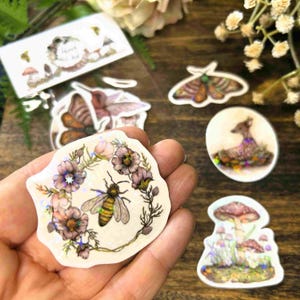 Enchanted Forest Mini Sticker Pack, Waterproof Vinyl, Nature Lover Gift, Laptop Sticker Journal Water Bottle