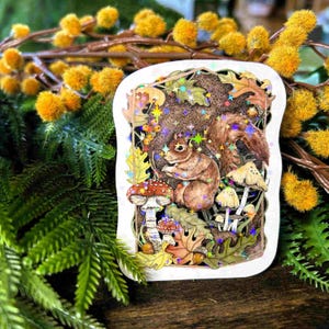 Red Squirrel Sticker- Laptop Decal for Nature Lovers - Waterproof - Animal Art - Journal Decoration