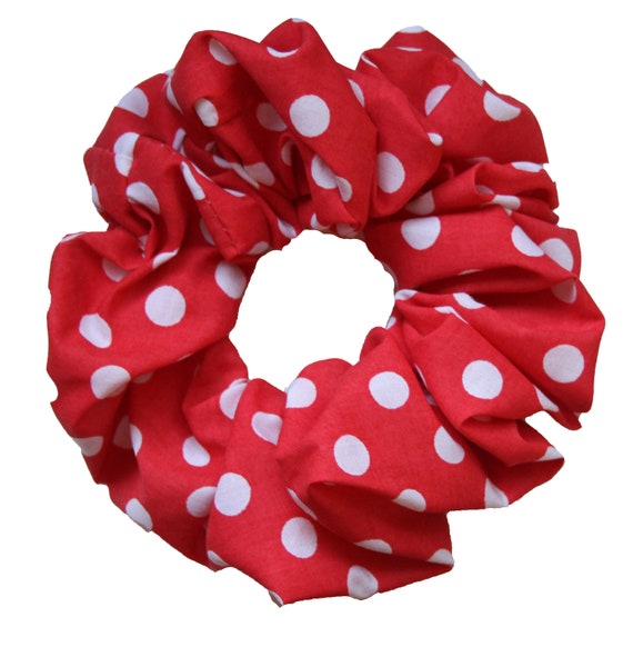 Red Spotty Large Scrunchie Hair Band 90s Vintage Style Etsy