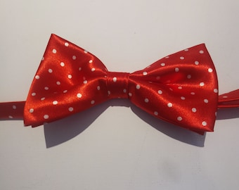 Red Spotty Bow Neck Tie - Japan School Girl Style