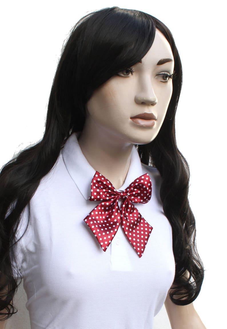 Red Spot Bow Neck Tie Japan School Girl Style Etsy