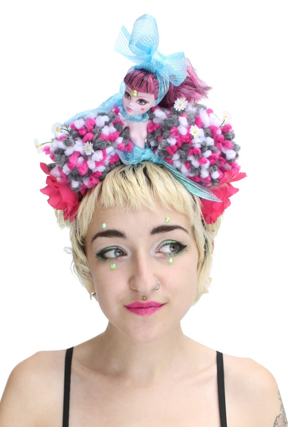 Flower Fairy Doll Toy Doll Headband Festival Pom Pom Crown Headdress Kawaii Pastel Gobbolino