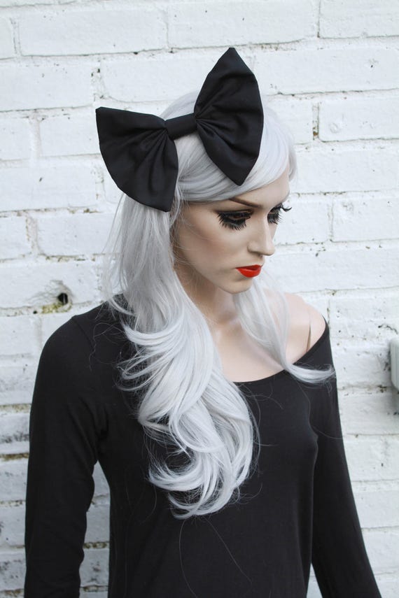 Just Plain Black Hair Bow Vintage 50 S Style Hair Clip Etsy