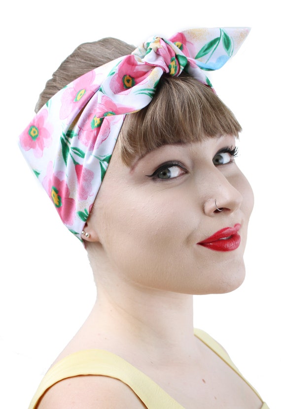 Pink Floral Land Girl Rockabilly Pinup 50s Vtg Style 1950s Etsy