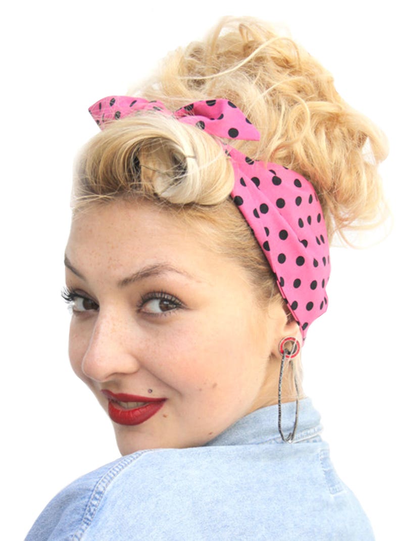 Retro Hair Band 50 S Land Girl Hair Scarf Self Tie Rockabilly