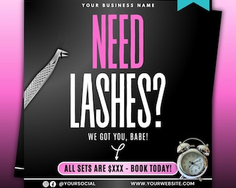 Lash Flyer Template, Lash Tech Marketing (Digitaler Download)