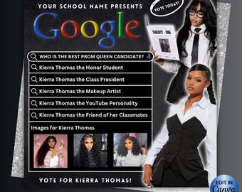 Vote for Me Flyer, Prom Campaign Flyer (Digital Download)
