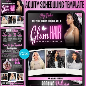 Acuity Scheduling Template: Hair, Lash & Nail, Braid, Makeup, Booking Website (Canva Editable, Digital Download)