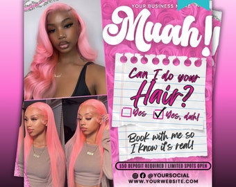 Hair Flyer, Valentines Day Booking Flyer, February Booking Flyer Template, Book Now, Hair, Makeup, Lash, Nails, Braid (Digital Download)