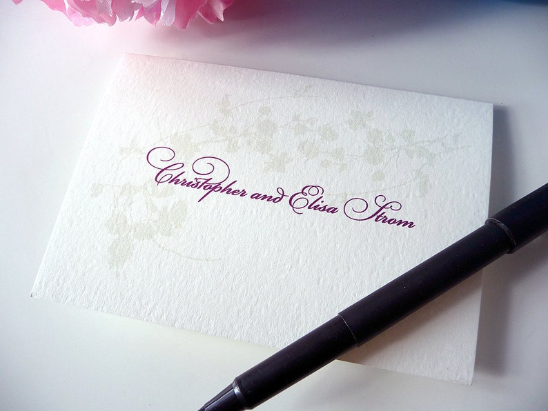 Set of 50 Personalized Cotton Blossom Note Cards