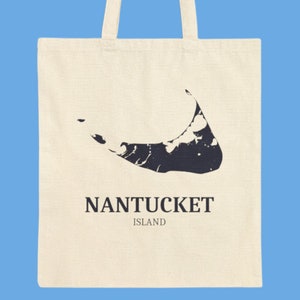 Nantucket Canvas Tote - ACK Canvas Bag - Coastal New England - Nantucket Wedding - Maid of Honor - Bridesmaid -Bachelorette Trip -Girls Trip