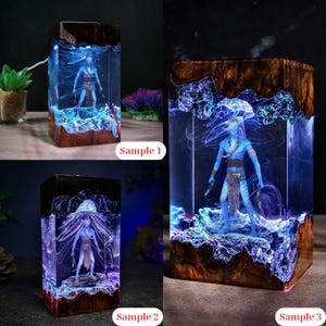 Lámpara de resina Avatar, cubo de luz LED de Jake Sully, decoración de Pandora World, lámpara de noche bioluminiscente, regalo de ciencia ficción para fans de la película Avatar
