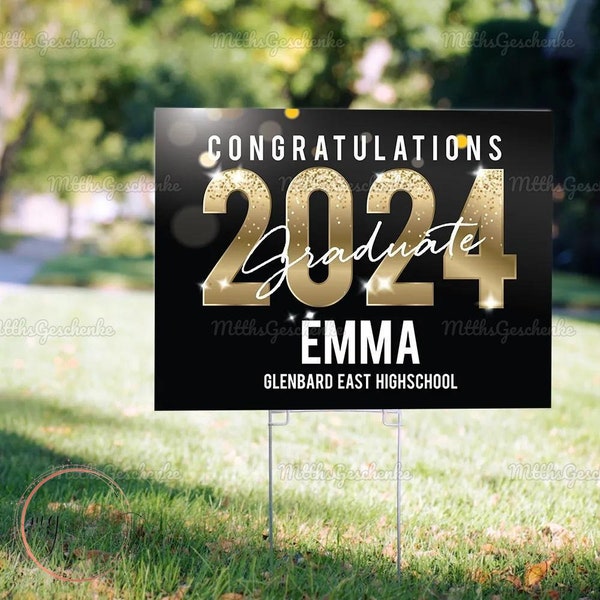 Personalized Name Graduation Yard Sign, Custom College School Graduate Sign, College Graduation Sign, Grad Gift For Daughters
