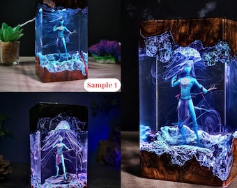 Avatar Resin Lamp, Pandora World LED Light Cube, Jake Sully Decor, Avatar Fan Gift, Sci-Fi Night Light, Gift For mom